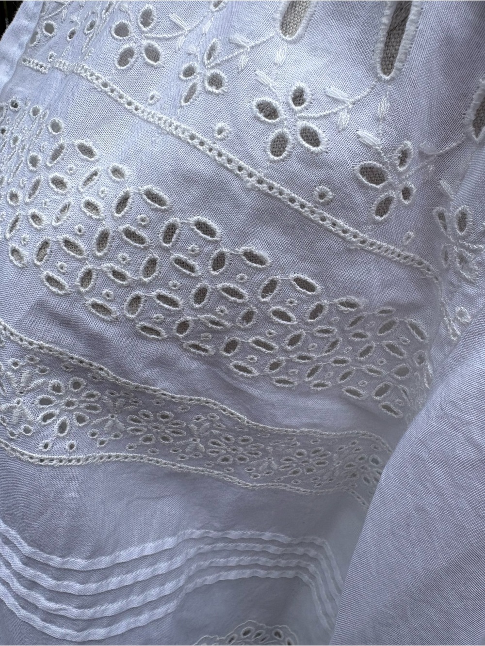 Polo Ralph Lauren White Eyelet Lace Button-Up Blouse - Picture 7 of 9